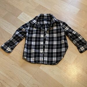 Janie and Jack Black and White Plaid Button Down Shirt